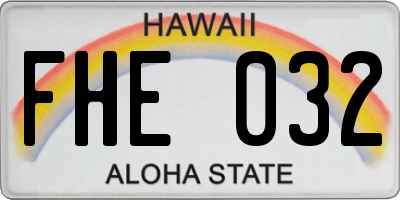HI license plate FHE032