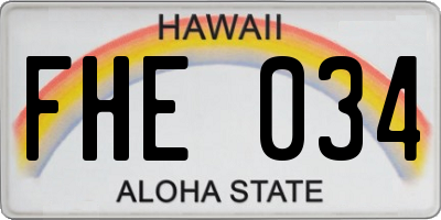 HI license plate FHE034