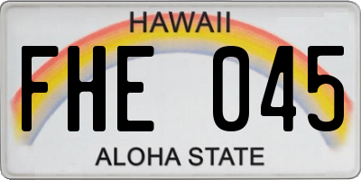 HI license plate FHE045