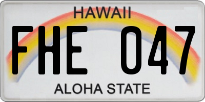HI license plate FHE047