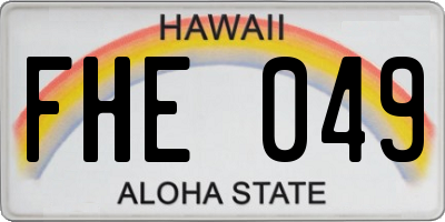 HI license plate FHE049