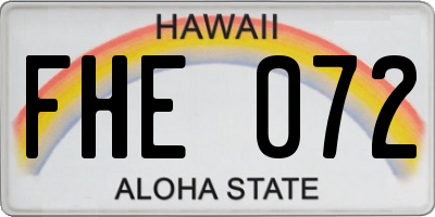 HI license plate FHE072