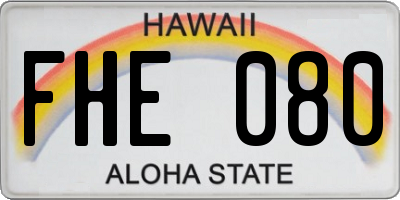 HI license plate FHE080