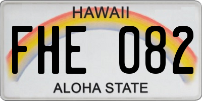 HI license plate FHE082