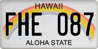 HI license plate FHE087