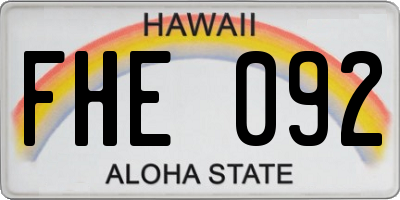 HI license plate FHE092