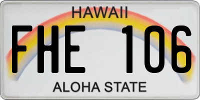 HI license plate FHE106