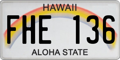 HI license plate FHE136