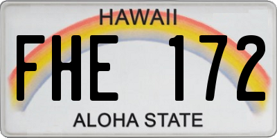 HI license plate FHE172