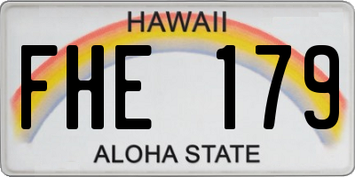 HI license plate FHE179