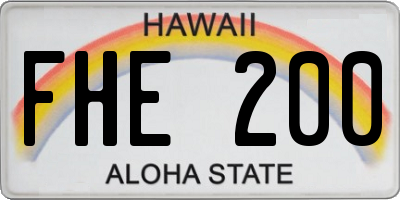 HI license plate FHE200