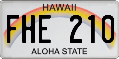 HI license plate FHE210