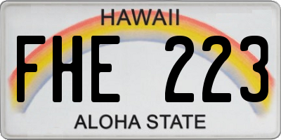 HI license plate FHE223