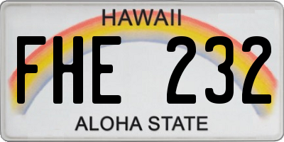 HI license plate FHE232
