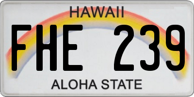 HI license plate FHE239