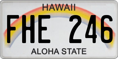 HI license plate FHE246