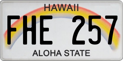 HI license plate FHE257