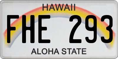 HI license plate FHE293