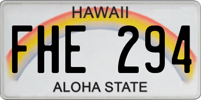 HI license plate FHE294