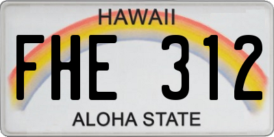 HI license plate FHE312