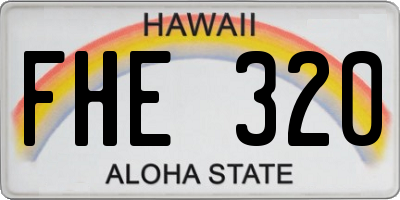 HI license plate FHE320