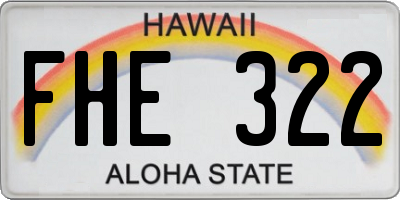 HI license plate FHE322