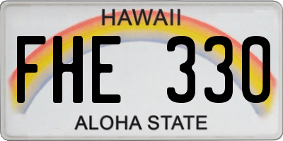 HI license plate FHE330