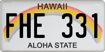 HI license plate FHE331