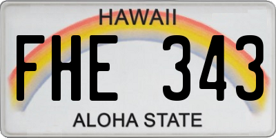 HI license plate FHE343