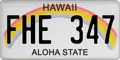 HI license plate FHE347