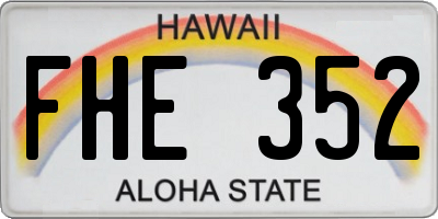 HI license plate FHE352