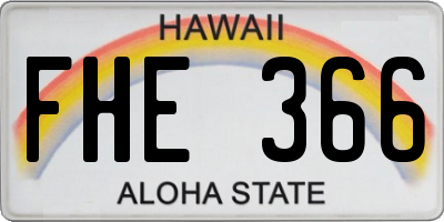 HI license plate FHE366