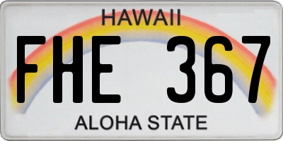 HI license plate FHE367