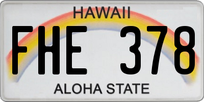 HI license plate FHE378