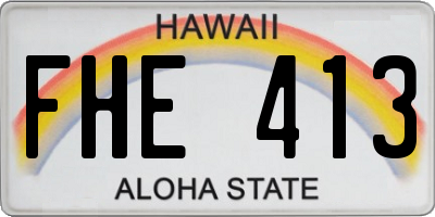 HI license plate FHE413