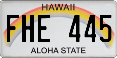 HI license plate FHE445