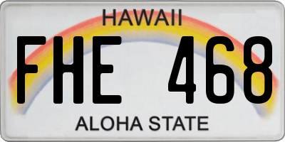 HI license plate FHE468