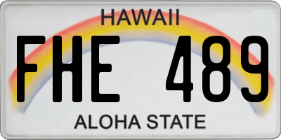 HI license plate FHE489