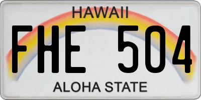 HI license plate FHE504