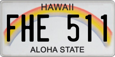 HI license plate FHE511