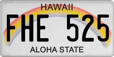 HI license plate FHE525