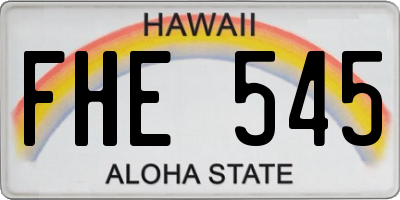 HI license plate FHE545