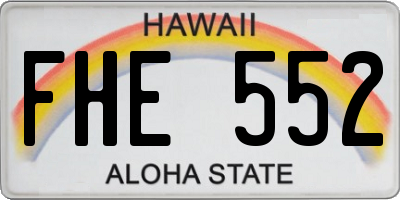 HI license plate FHE552