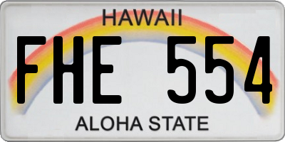 HI license plate FHE554