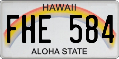 HI license plate FHE584