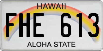 HI license plate FHE613