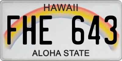 HI license plate FHE643