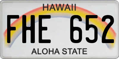 HI license plate FHE652