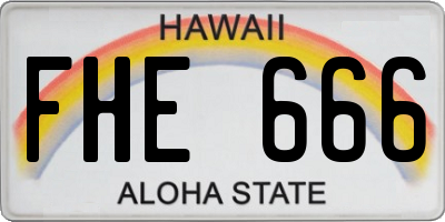 HI license plate FHE666