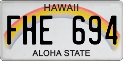 HI license plate FHE694